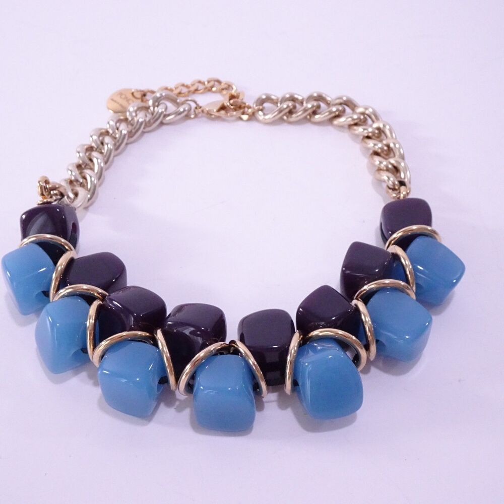 Pono By Joan Goodman Women's Resin Block Color Block Statement Necklace NWOT 498 - Picture 3 of 7